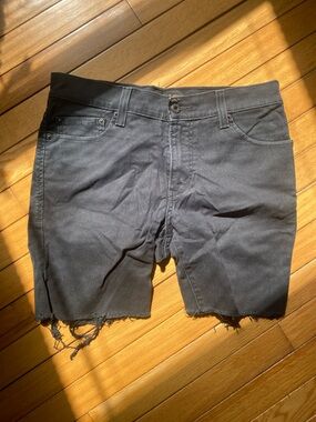 Levi's Black Distressed Cut-Off Denim Shorts